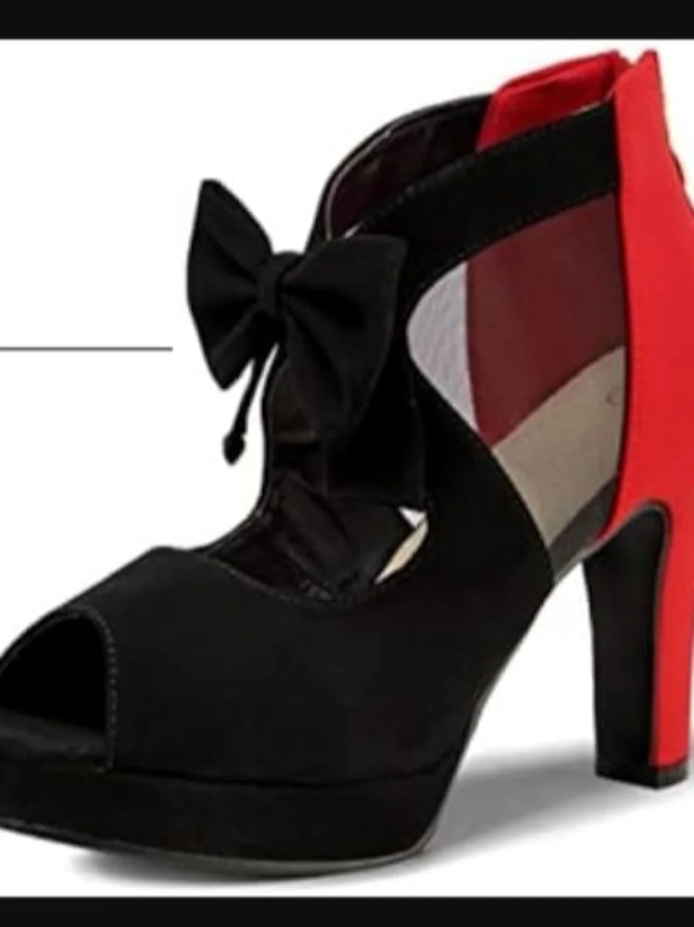 GATUXUS Open Toe Women Platform High Heel Shoes Bows Strappy Sandals